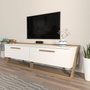 Hanah Home Soporte de TV Astrid Blanco y Nogal